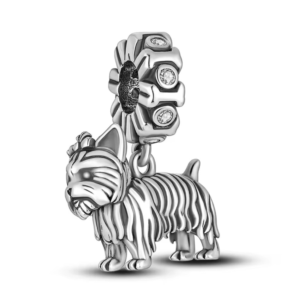 New s925 yorkshire terrier dog pandora style